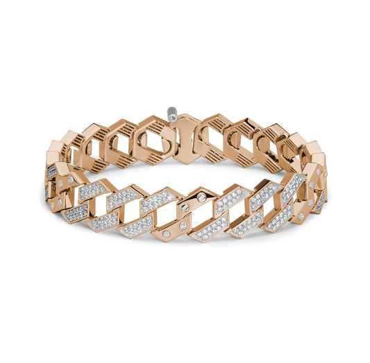 Baraka Ritmika Bracelet BR324001RBDB, a men's bracelet in rose and white gold set with diamonds