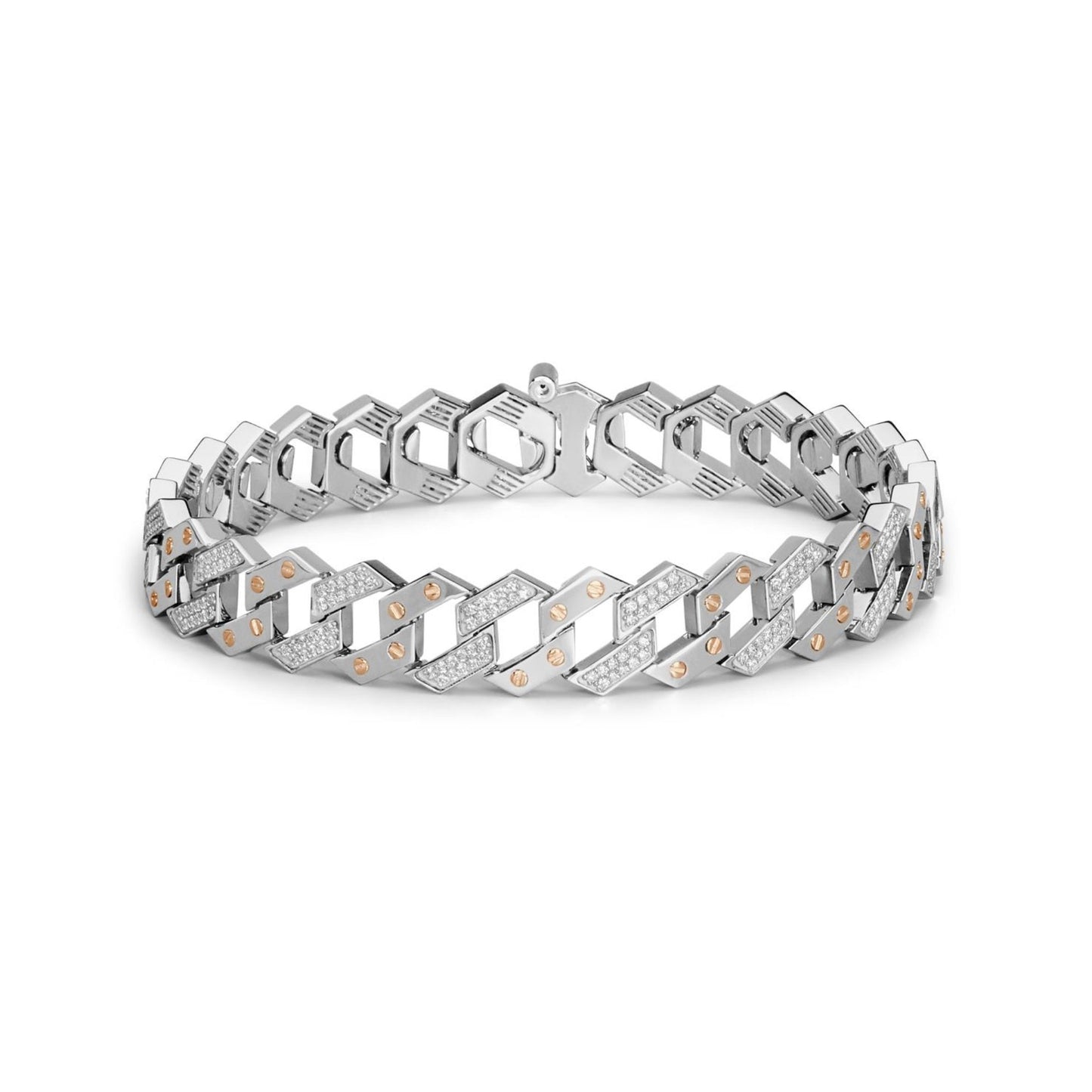 Baraka Ritmika Bracelet BR324011BRDB, a men's bracelet in rose and white gold set with diamonds