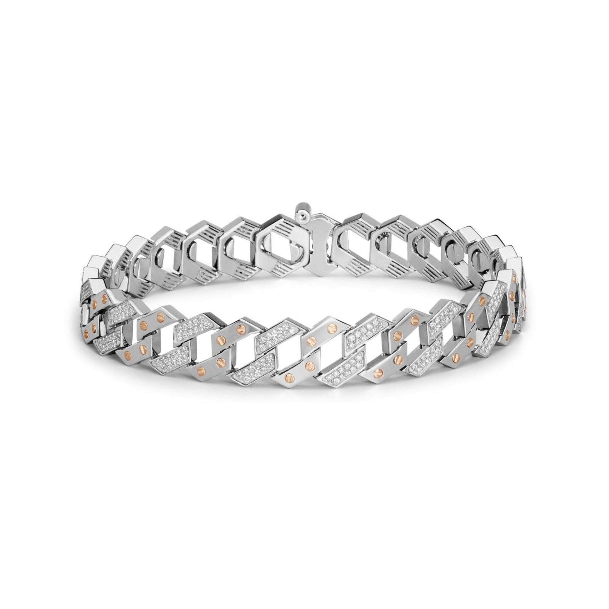 Baraka Ritmika Bracelet BR324011BRDB, a men's bracelet in rose and white gold set with diamonds