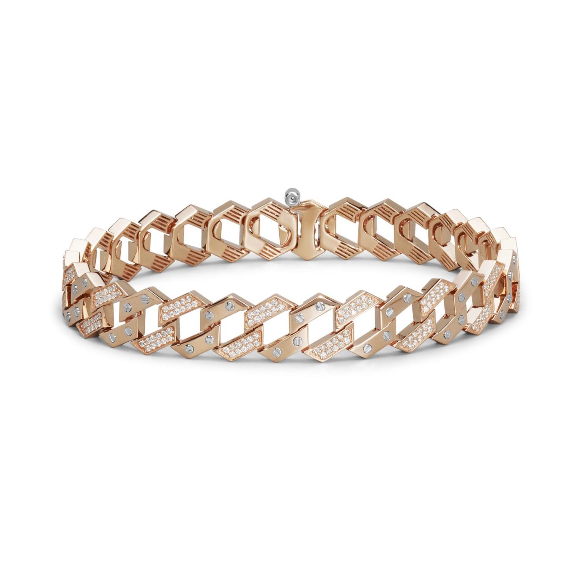 Baraka Ritmika Bracelet BR324011RBDB, a men's bracelet in rose and white gold set with diamonds
