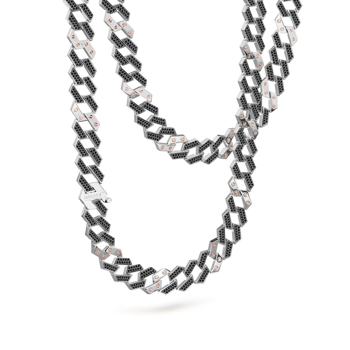 Baraka Ritmika Chain GC324001BRDN, a men's chain in rose and white gold set with diamonds