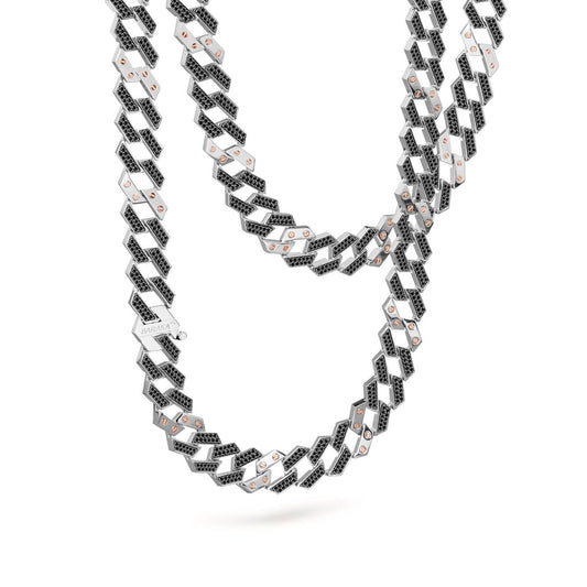 Baraka Ritmika Chain GC324001BRDN, a men's chain in rose and white gold set with diamonds