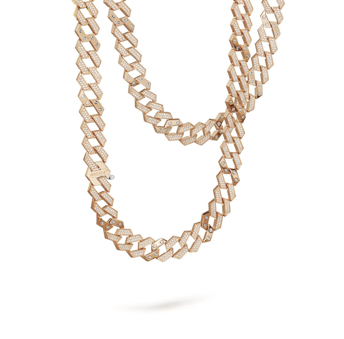 Baraka Ritmika Chain GC324001RBDB, a men's chain in rose and white gold set with diamonds