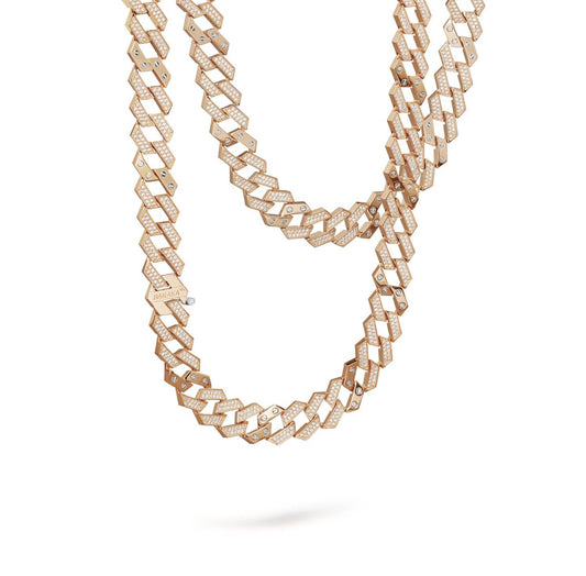 Baraka Ritmika Chain GC324001RBDB, a men's chain in rose and white gold set with diamonds