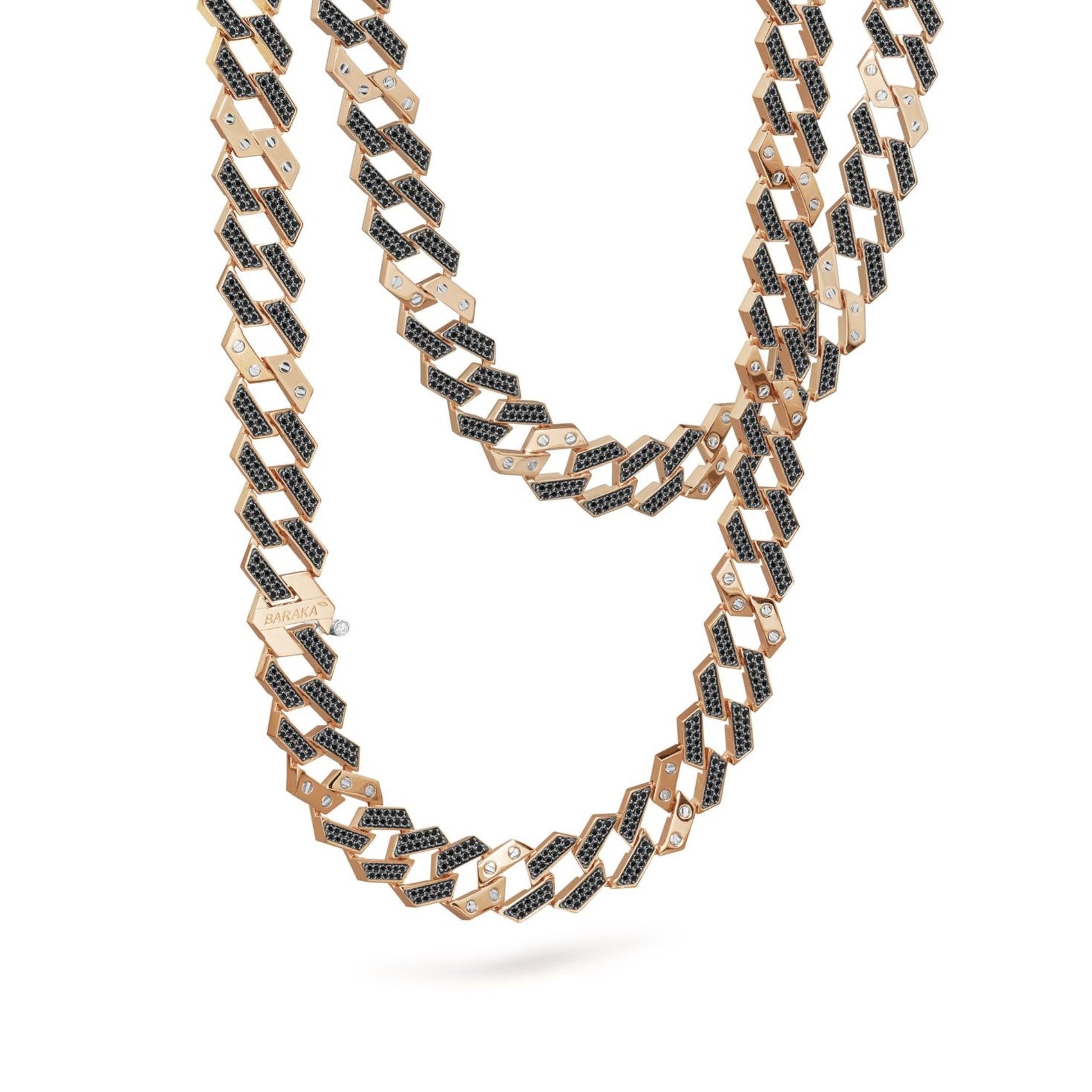 Baraka Ritmika Chain GC324001RBDN, a men's chain in rose and white gold set with diamonds