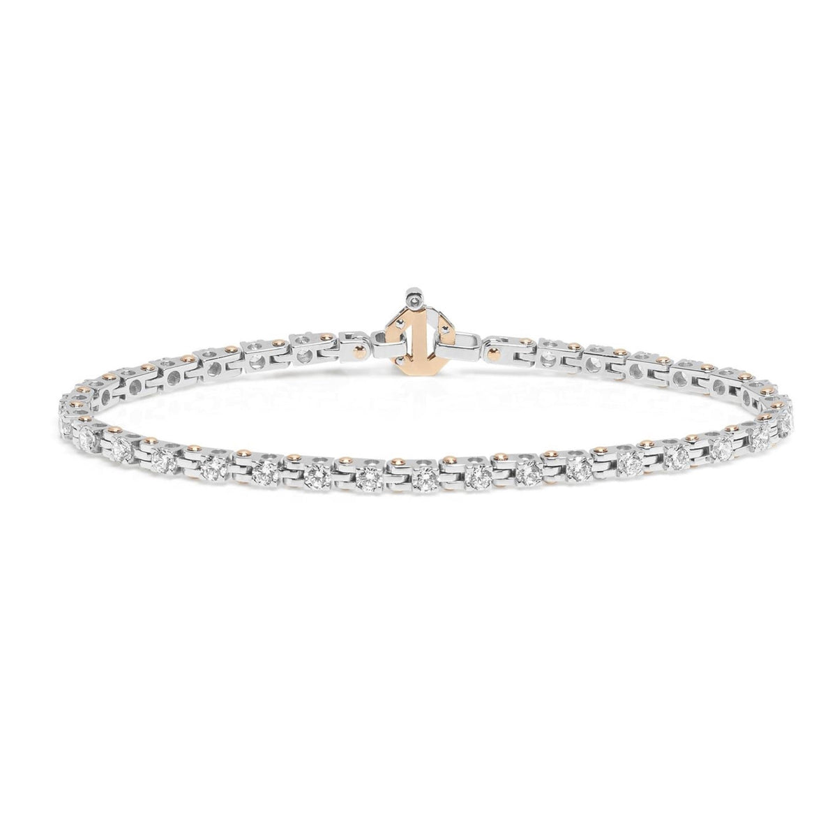 Baraka Tecnodiamonds Bracelet BR314031BRDB, a men's bracelet in rose and white gold set with diamonds