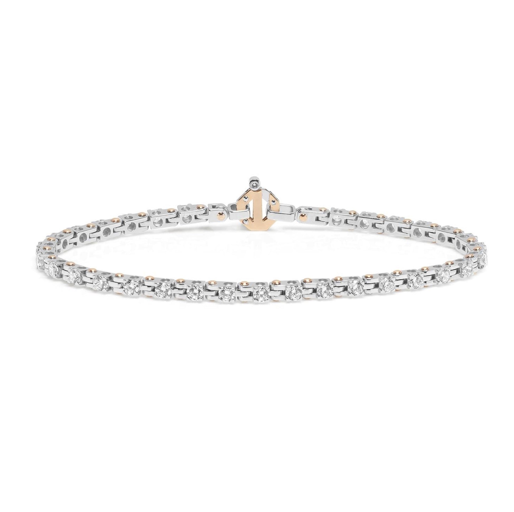 Baraka Tecnodiamonds Bracelet BR314031BRDB, a men's bracelet in rose and white gold set with diamonds