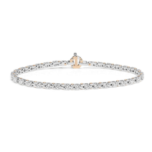Baraka Tecnodiamonds Bracelet BR314031BRDB, a men's bracelet in rose and white gold set with diamonds