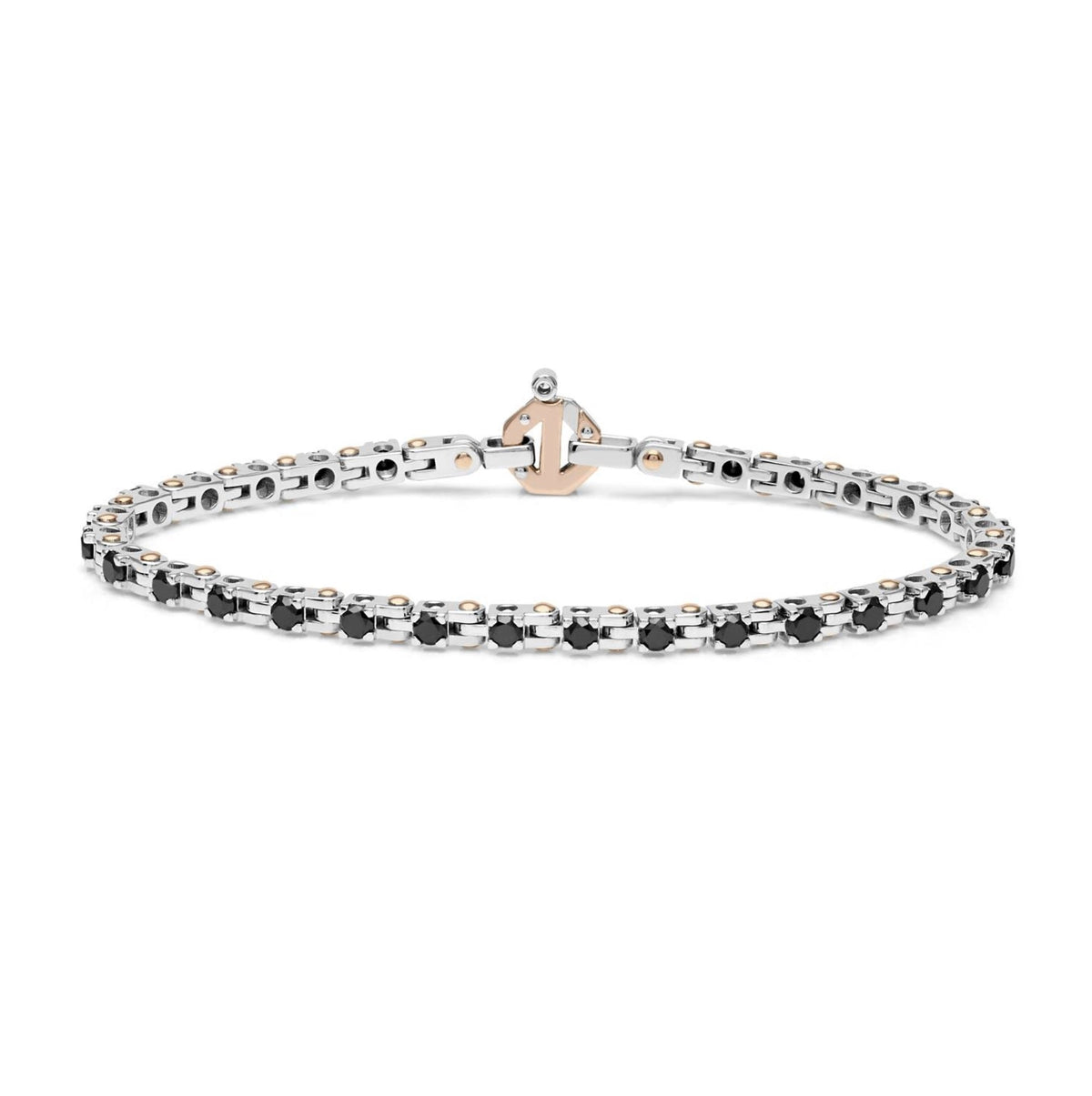 Baraka Tecnodiamonds Bracelet BR314031BRDN, a men's bracelet in rose and white gold set with diamonds