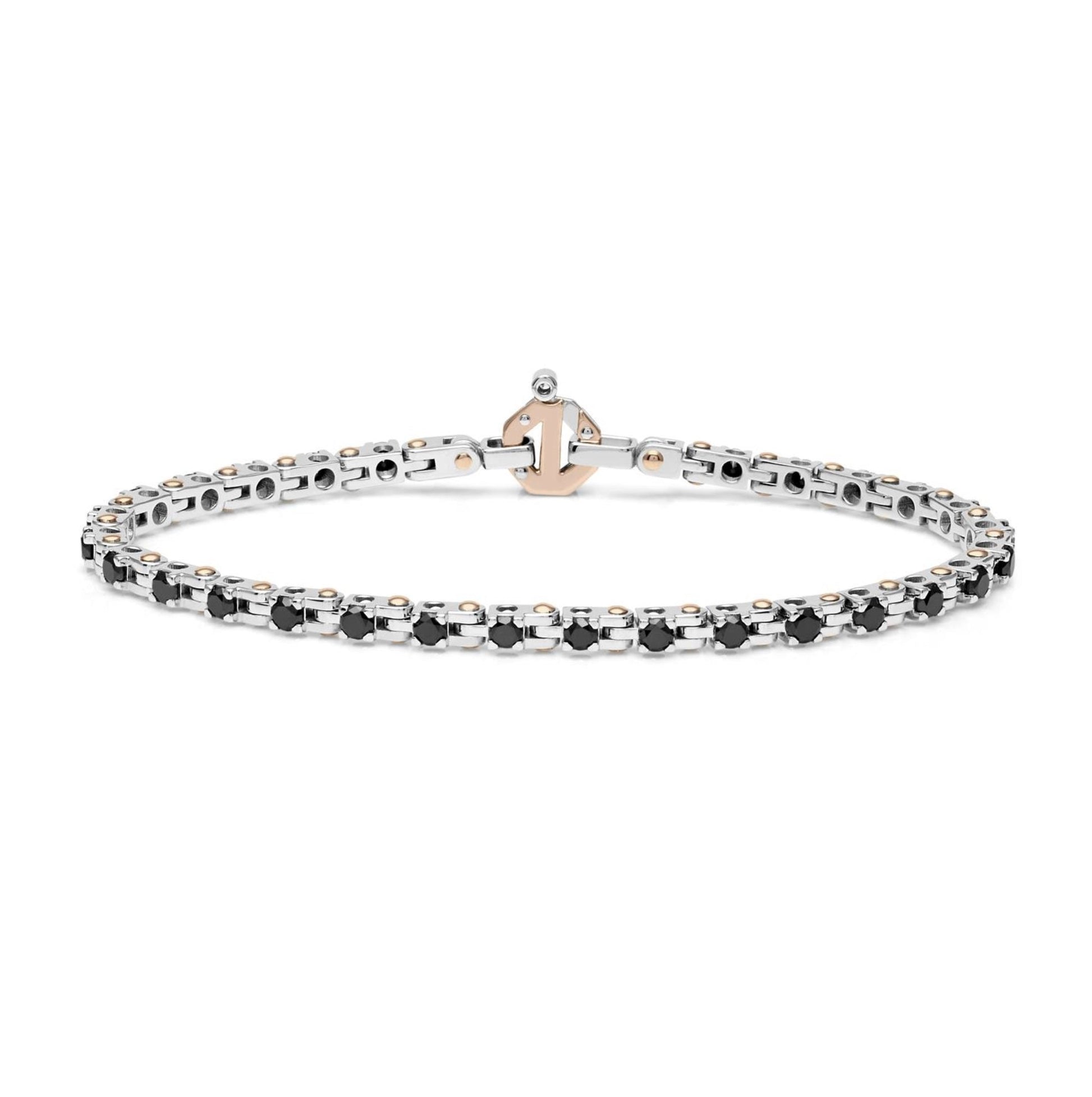 Baraka Tecnodiamonds Bracelet BR314031BRDN, a men's bracelet in rose and white gold set with diamonds