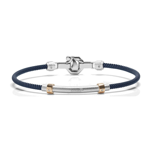Baraka 316L Bracelet BR283081RODB-04, a men's bracelet in rose gold and silver set with white diamonds