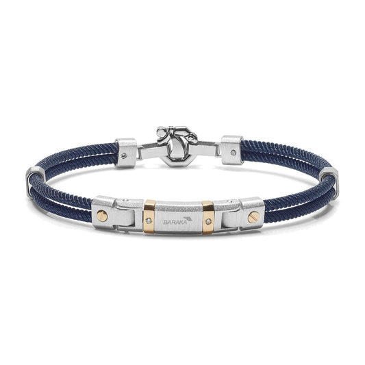Baraka 316L Bracelet BR283061RODB-05, a men's bracelet in rose gold and silver set with diamonds