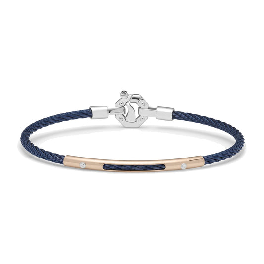 Baraka 316L Bracelet BR312201ROAC-02, a men's bracelet in rose gold and stainless steel set with diamonds