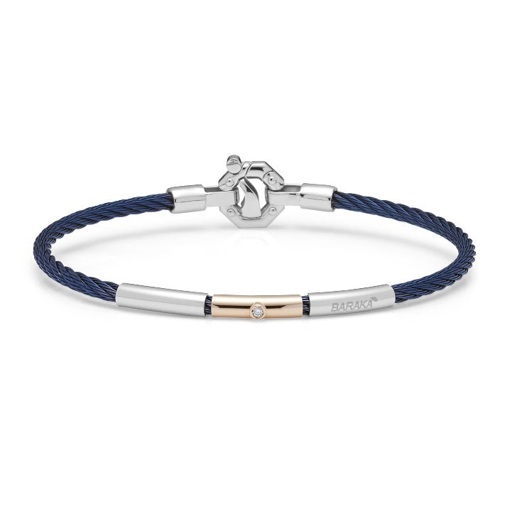 Baraka 316L Bracelet BR312301RODB-04, a men's bracelet in rose gold and stainless steel set with diamonds