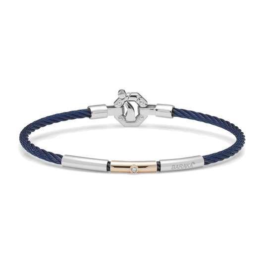 Baraka 316L Bracelet BR312301RODB-04, a men's bracelet in rose gold and stainless steel set with diamonds