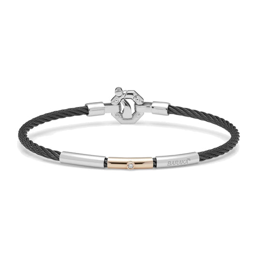 Baraka 316L Bracelet BR312311RODB-04, a men's bracelet in rose gold and stainless steel set with diamonds