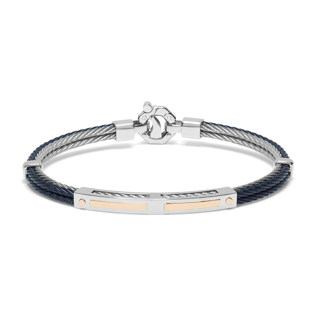 Baraka 316L Bracelet BR312401ROAC-02, a men's bracelet in rose gold and stainless steel set with diamonds
