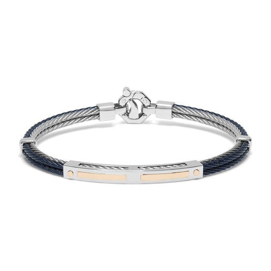 Baraka 316L Bracelet BR312401ROAC-02, a men's bracelet in rose gold and stainless steel set with diamonds