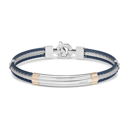Baraka 316L Bracelet BR312811ROAC-02, a men's bracelet in rose gold and stainless steel set with diamonds