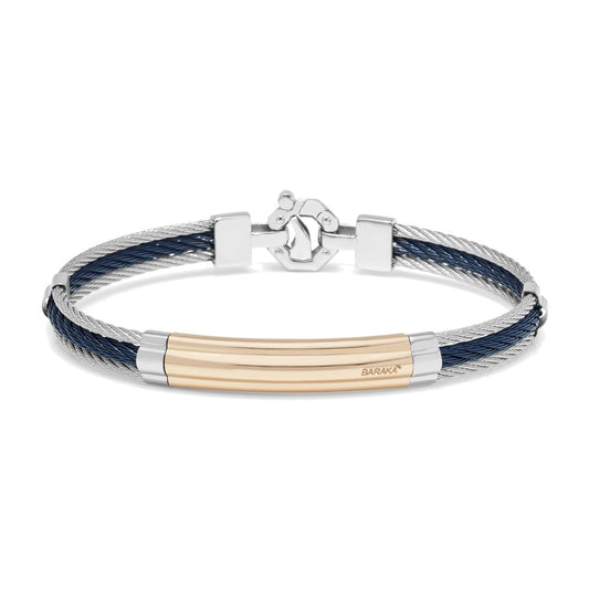 Baraka 316L Bracelet BR312831ROAC-02, a men's bracelet in rose gold and stainless steel set with diamonds