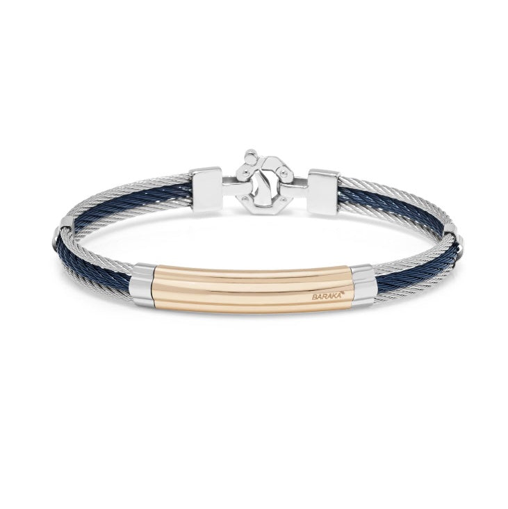 Baraka 316L Bracelet BR312831ROAC-02, a men's bracelet in rose gold and stainless steel set with diamonds