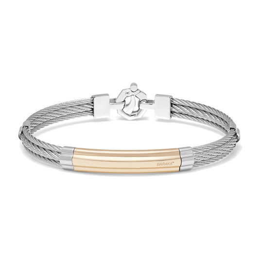 Baraka 316L Bracelet BR312841ROAC-02, a men's bracelet in rose gold and stainless steel set with diamonds