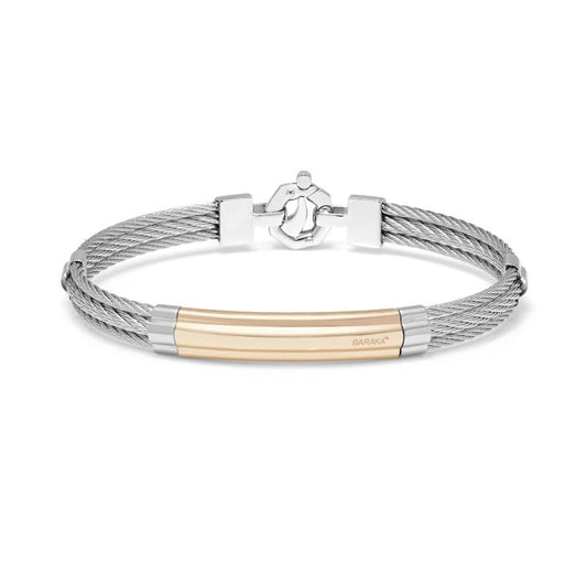 Baraka 316L Bracelet BR312841ROAC-02, a men's bracelet in rose gold and stainless steel set with diamonds