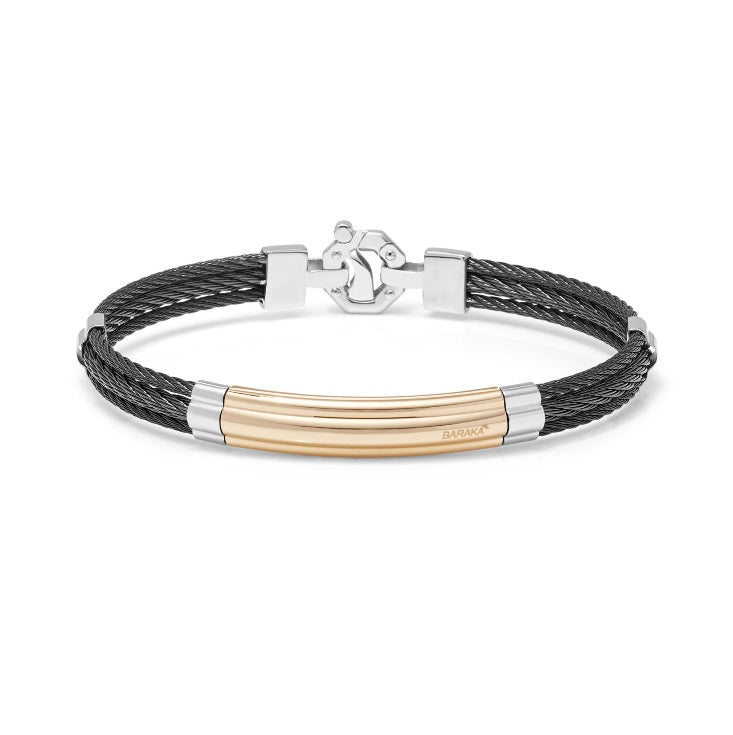 Baraka 316L Bracelet BR312851ROAC-02, a men's bracelet in rose gold and stainless steel set with diamonds