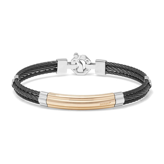 Baraka 316L Bracelet BR312851ROAC-02, a men's bracelet in rose gold and stainless steel set with diamonds