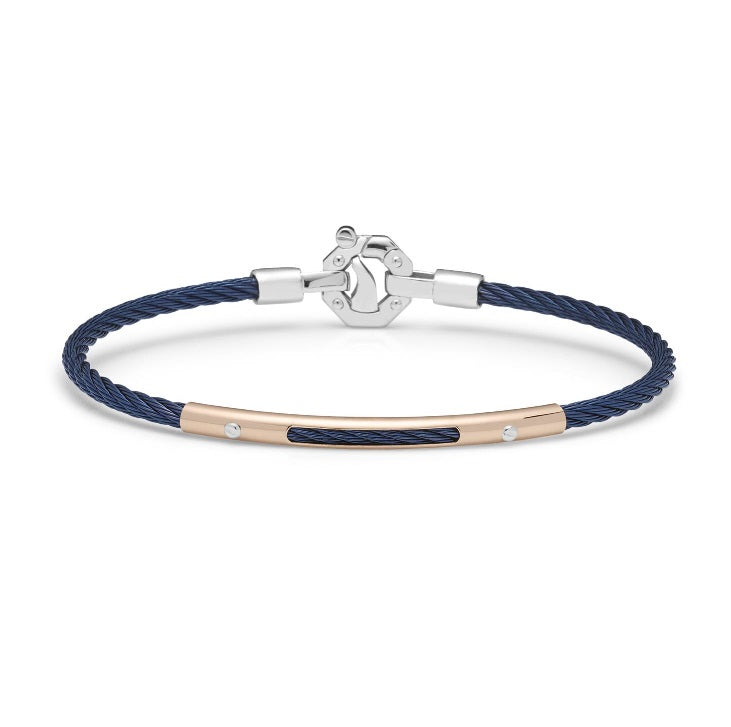 Baraka 316L Bracelet BR312201ROAC-02, a men's bracelet in rose gold and stainless steel set with diamonds