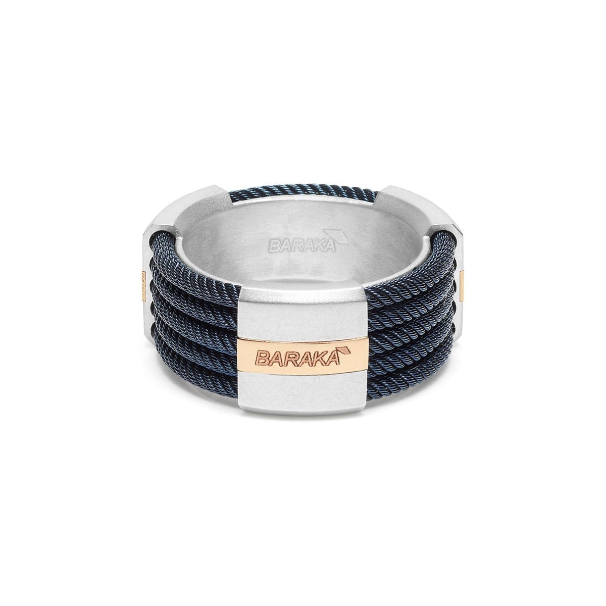 Baraka 316L Ring AN293081ROAG, a men's ring in rose gold and silver