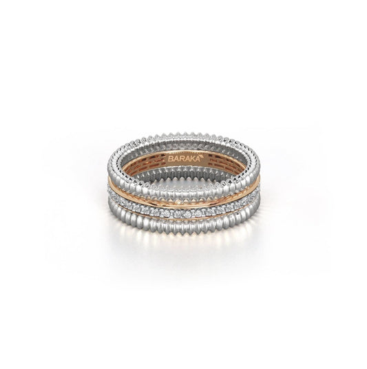 Baraka Diamonds Ring AN334201BRDB, a men's ring in rose and white gold set with diamonds