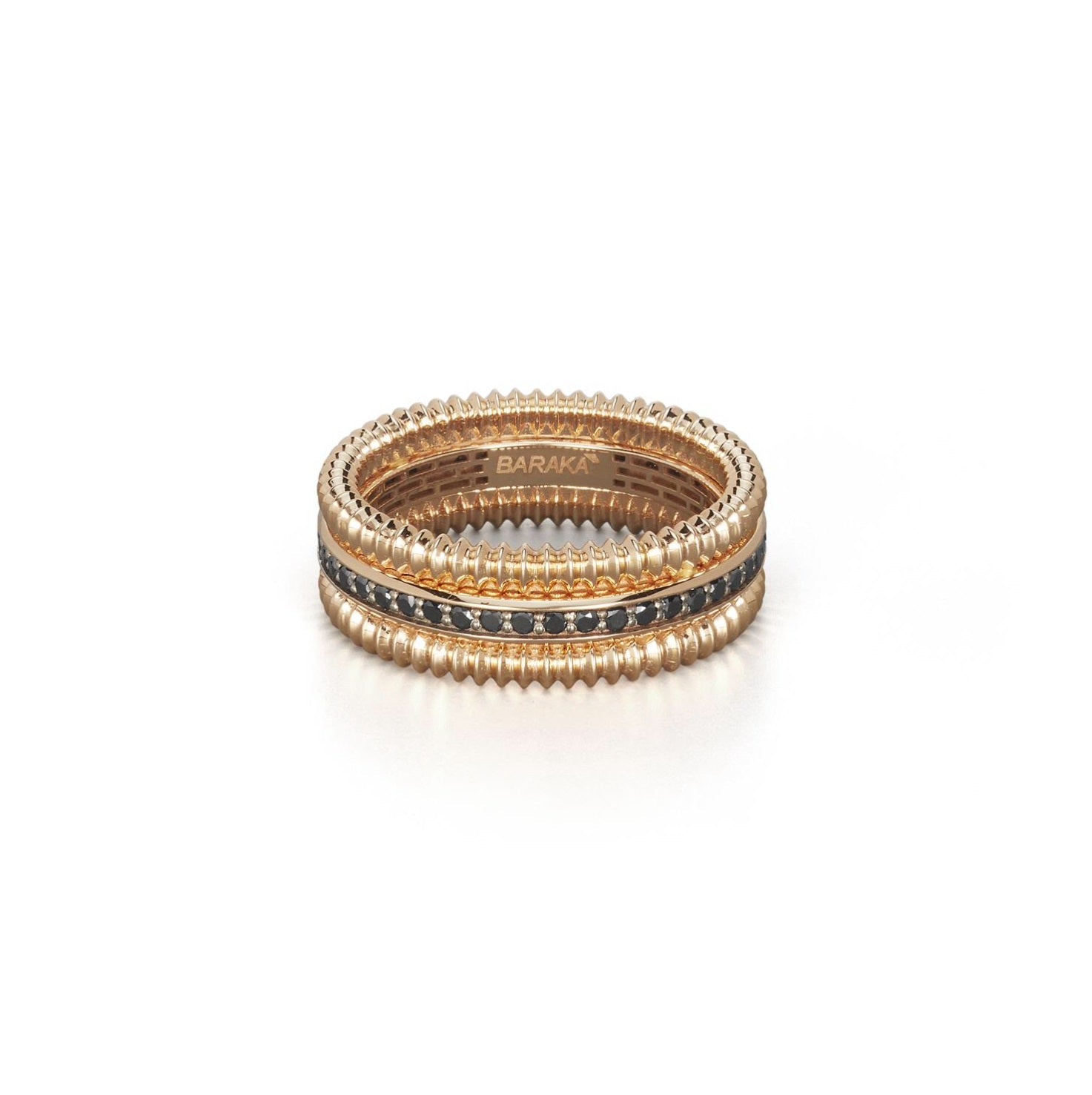 Baraka Diamonds Ring AN334201RODN, a men's ring in rose and white gold set with diamonds
