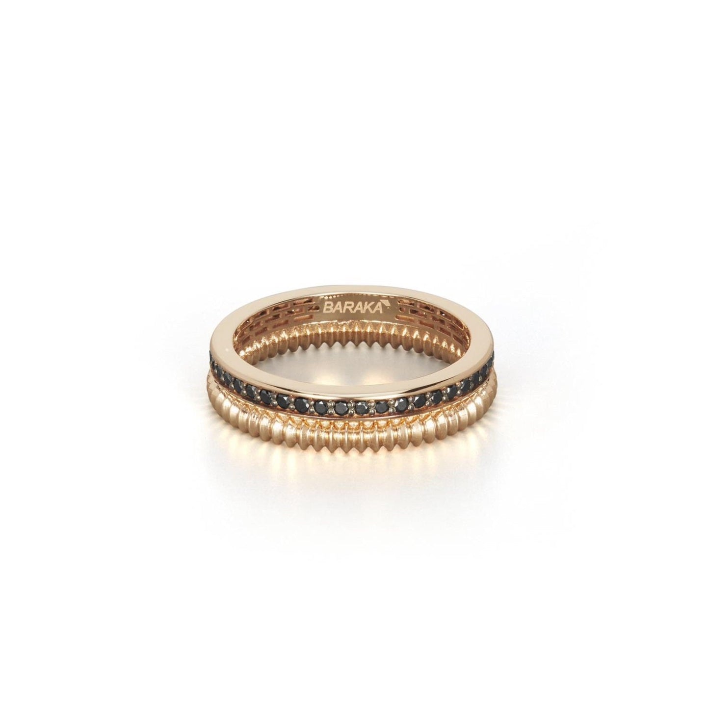 Baraka Diamonds Ring AN334301RODN, a men's ring in rose gold set with diamonds