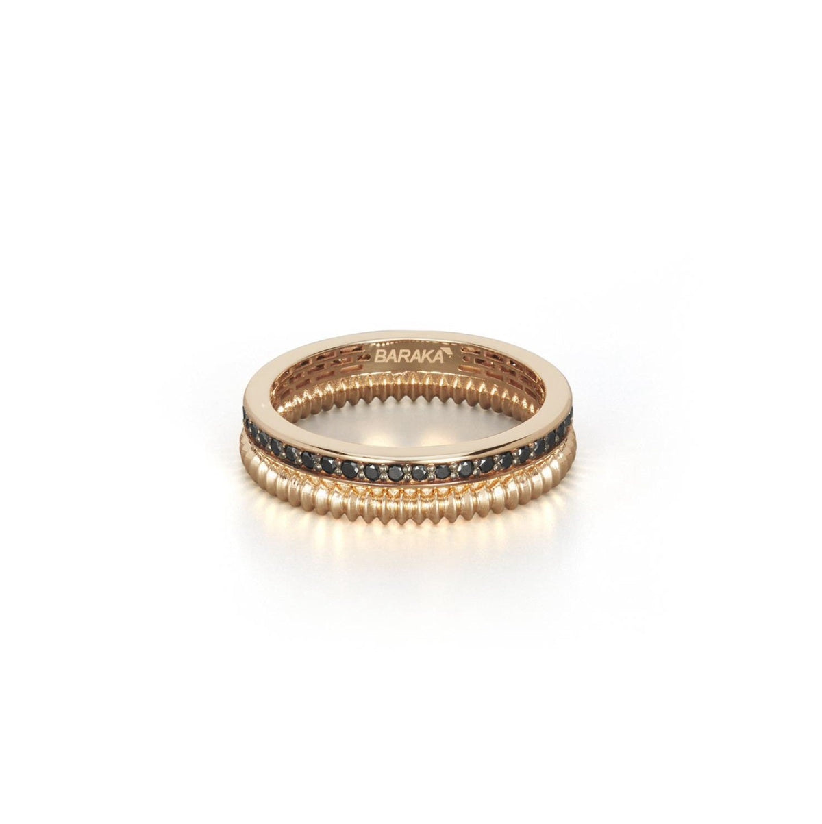 Baraka Diamonds Ring AN334301RODN, a men's ring in rose gold set with diamonds