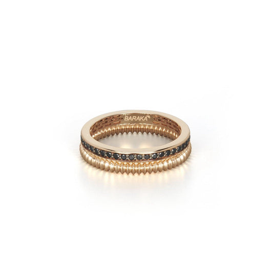 Baraka Diamonds Ring AN334301RODN, a men's ring in rose gold set with diamonds