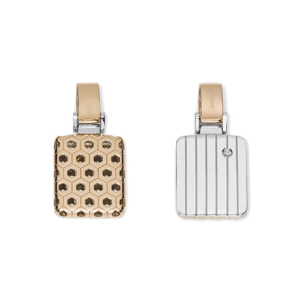 Baraka Alveare Pendant CI283161BRDB-04, a men's pendant in rose and white gold set with diamonds