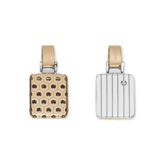 Baraka Alveare Pendant CI283161BRDB-04, a men's pendant in rose and white gold set with diamonds