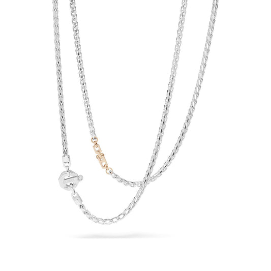 Baraka Artica Chain GC314221BRLU-02, a men's chain in rose and white gold and stainless steel set with diamonds