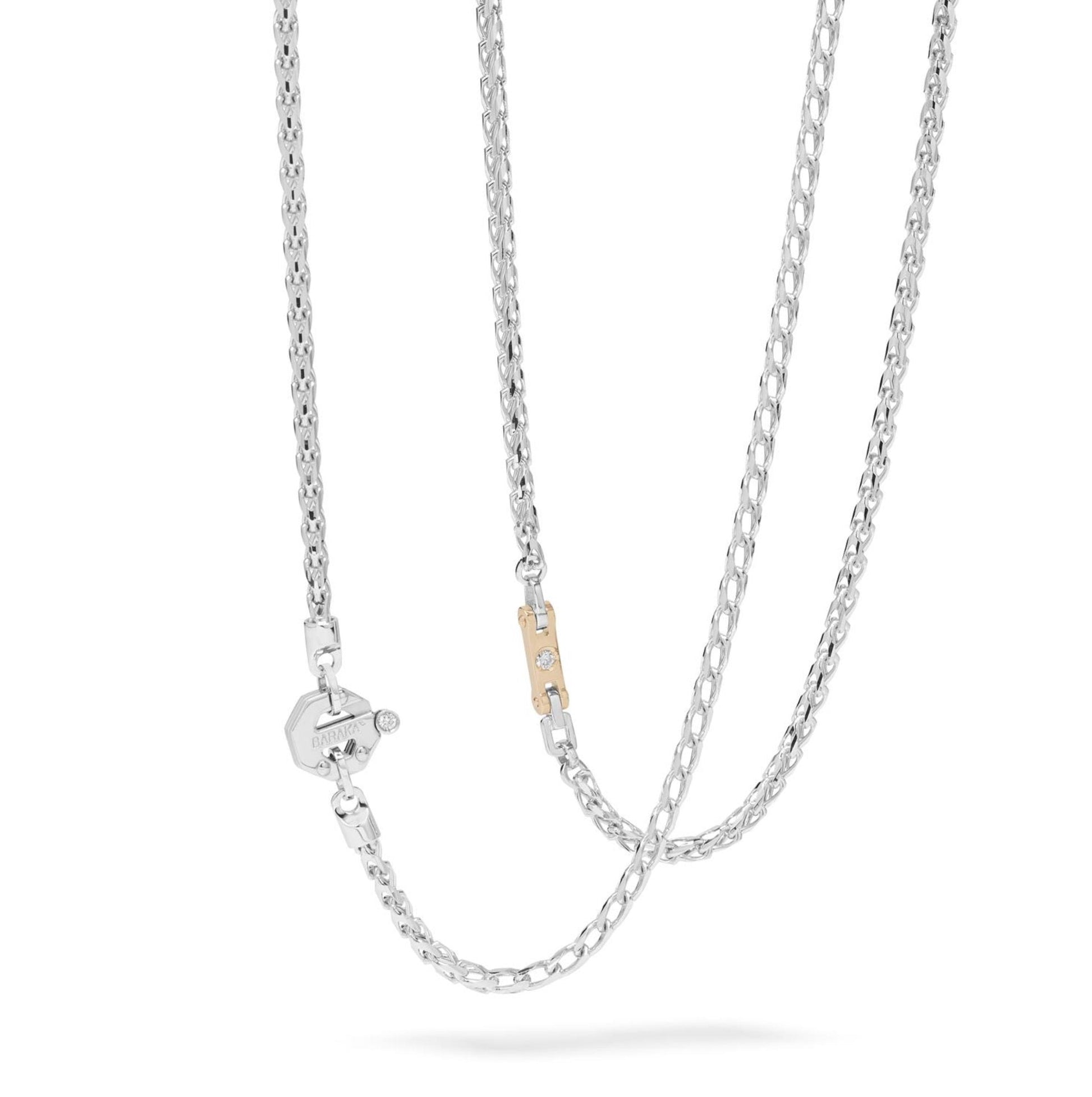 Baraka Artica Chain GC314241BRDB-03, a men's chain in rose and white gold and stainless steel set with diamonds