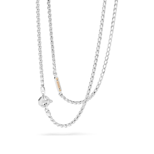 Baraka Artica Chain GC314251BRLU-02, a men's chain in rose and white gold and stainless steel set with diamonds