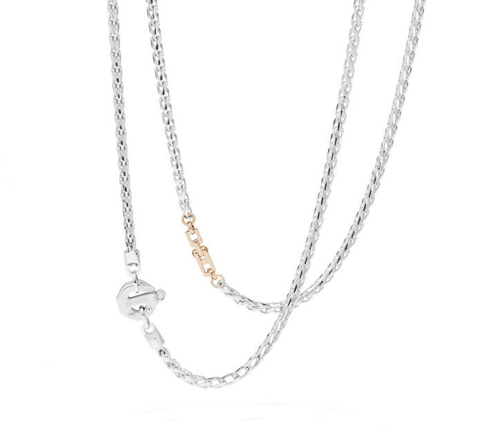 Baraka Artica Chain GC314221BRLU-02, a men's chain in rose and white gold and stainless steel set with diamonds