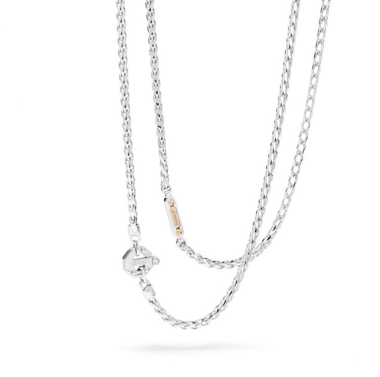 Baraka Artica Chain GC314251BRLU-02, a men's chain in rose and white gold and stainless steel set with diamonds