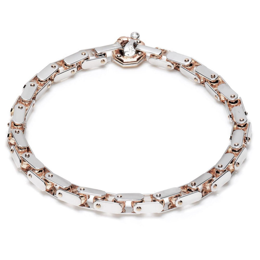Baraka Kardano Bracelet BR211381BRLU-02, a men's bracelet in rose and white gold set with diamonds