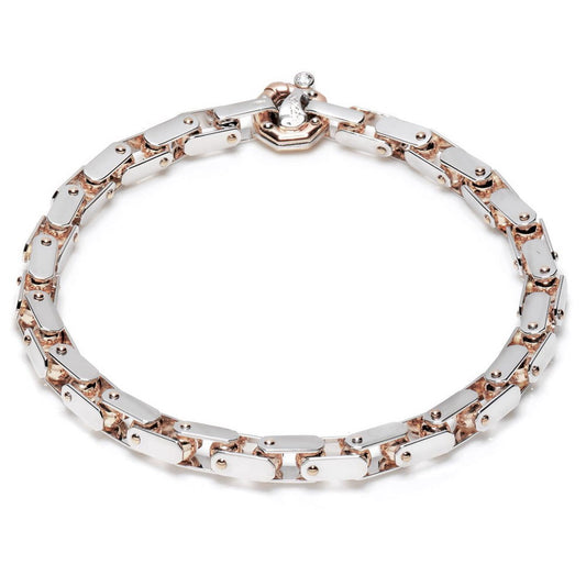 Baraka Kardano Bracelet BR211381BRLU-02, a men's bracelet in rose and white gold set with diamonds