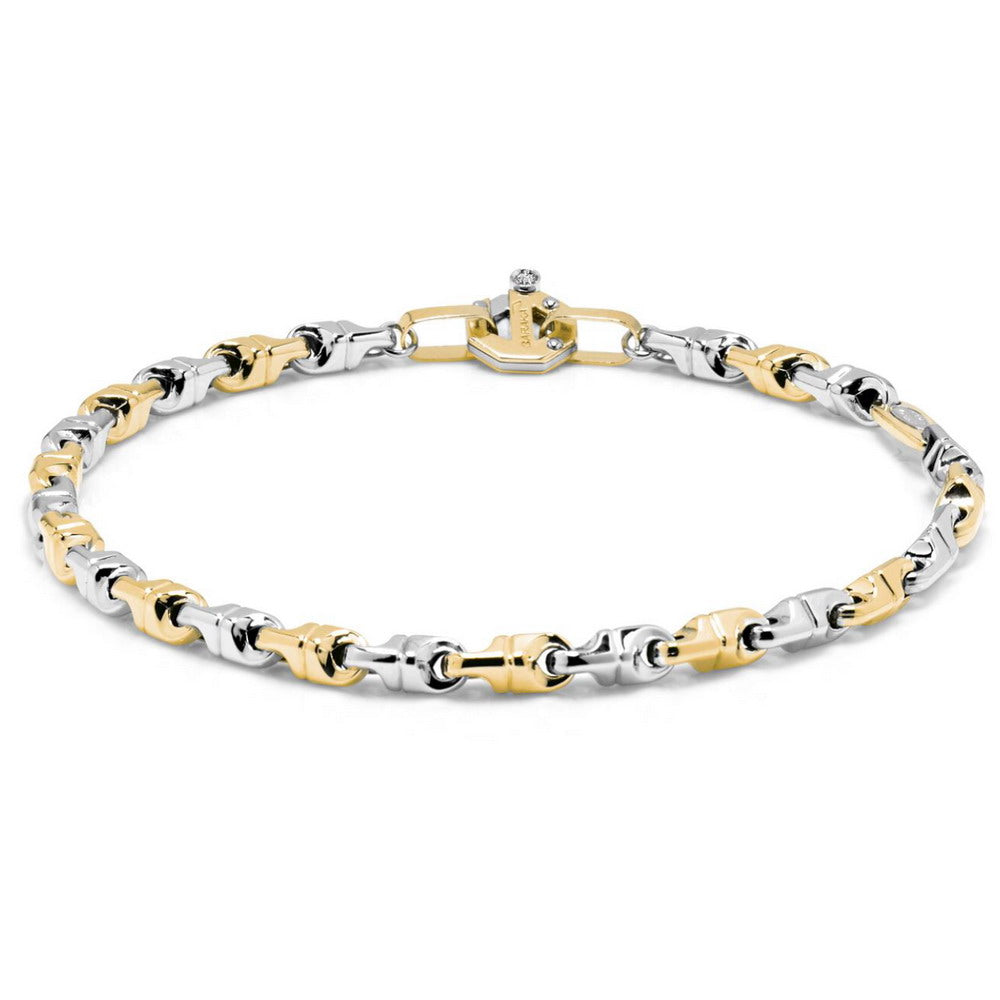 Baraka Nexus Bracelet BR222021GBAU-02, a men's bracelet in white and yellow gold set with diamonds