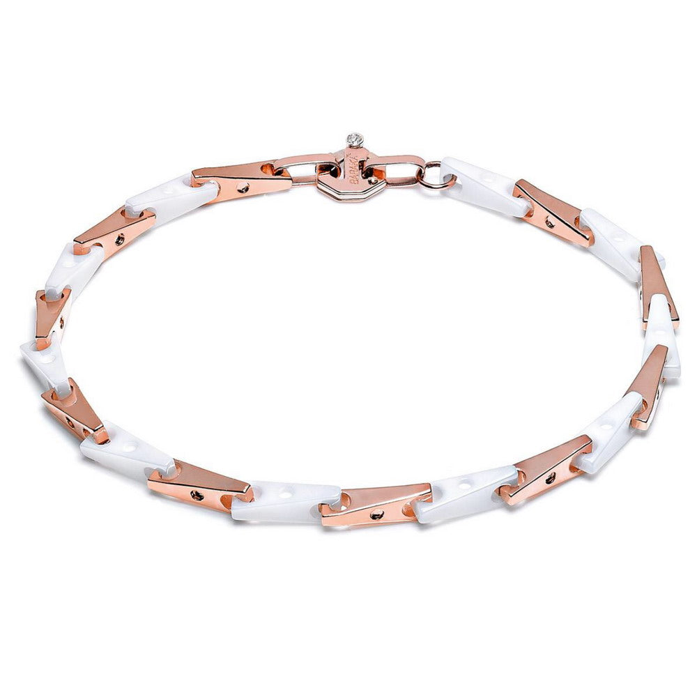 Baraka Cyborg Ceramic Bracelet BR232071ROCB-02, a men's bracelet in rose gold and black ceramic set with diamonds