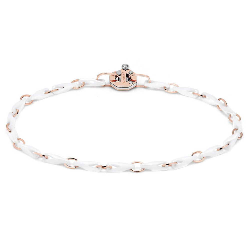 Baraka Cyborg Ceramic Bracelet BR243281ROCB-02, a men's bracelet in rose gold and black ceramic set with diamonds