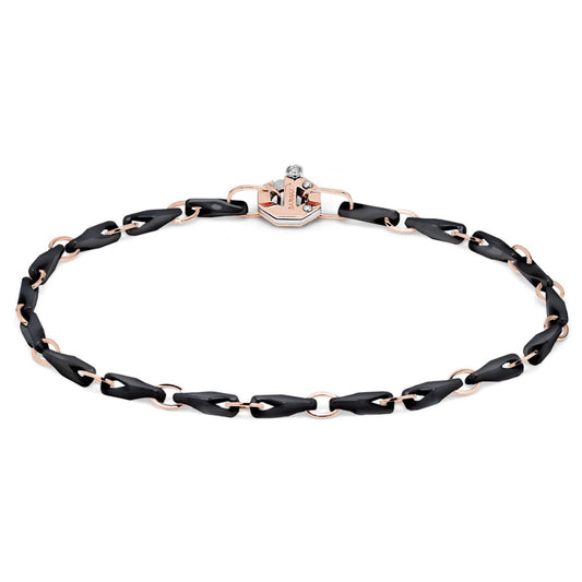 Baraka Cyborg Ceramic Bracelet BR243281ROCN-02, a men's bracelet in rose gold and black ceramic set with diamonds