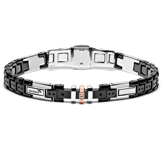 Baraka Kabala Bracelet BR245041RODB-02, a men's bracelet in rose gold and stainless steel set with diamonds